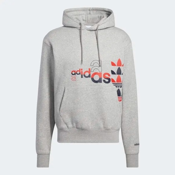 Adidas Originals Men’s Logo Play Pullover Hoodie Size Large H31324 NWT Grey. - Picture 4 of 4